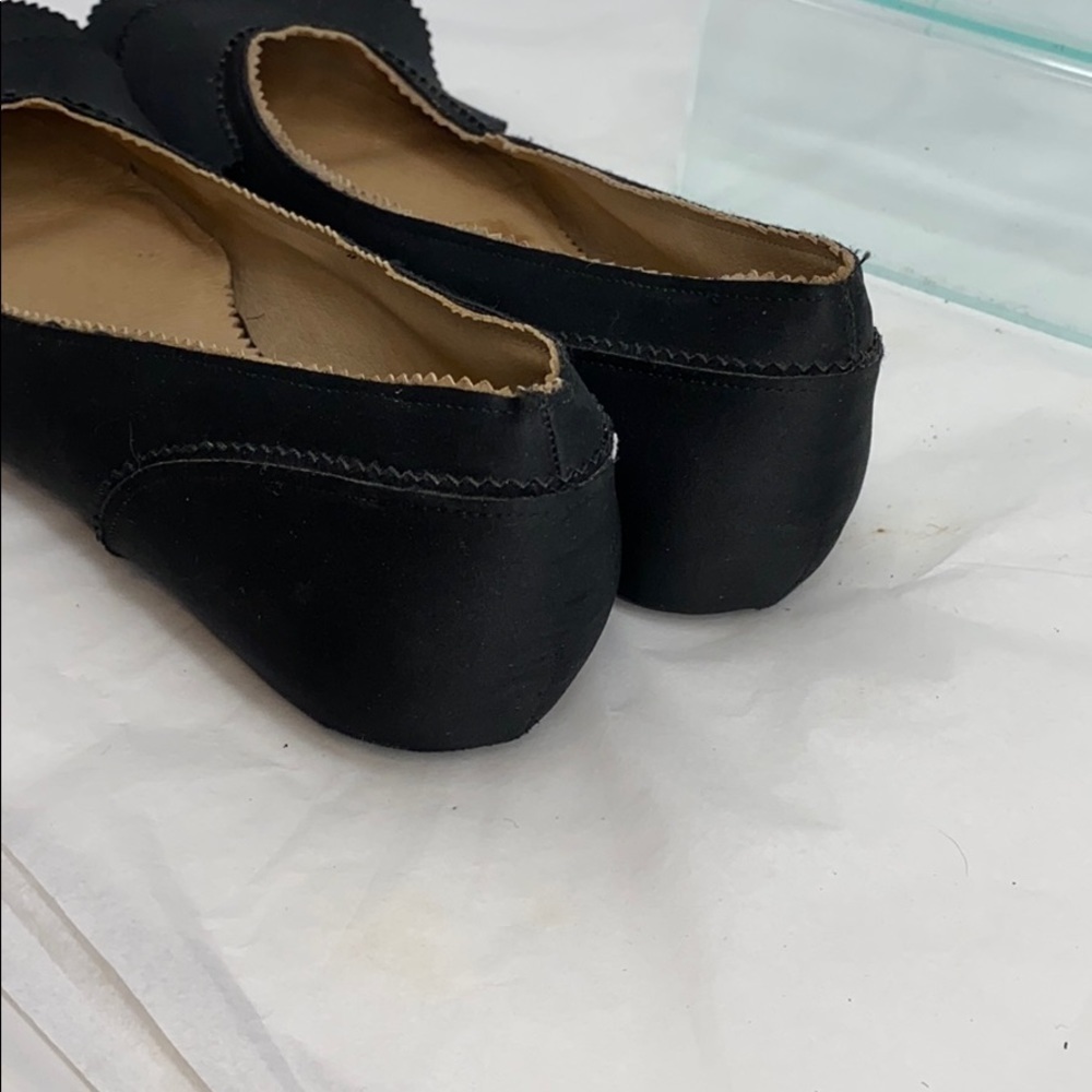Ginger Goff Sz 9 Black Satin Pointed Toe Flats - Picture 6 of 9